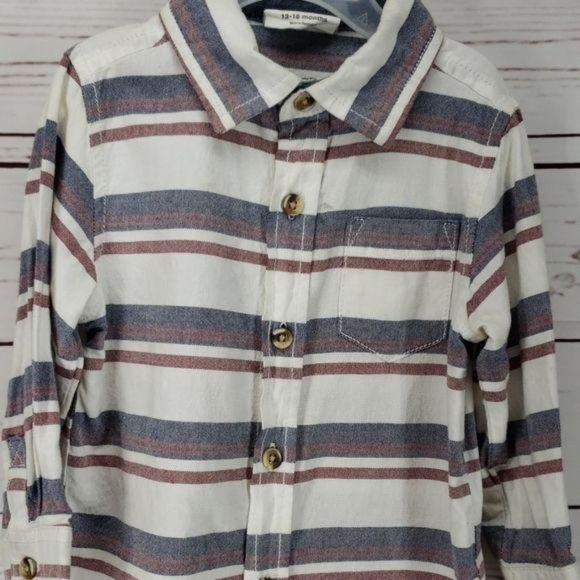 Crazy 8 striped long sleeve button down shirt - Picture 2 of 6